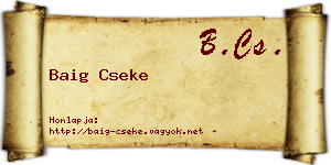 Baig Cseke névjegykártya